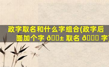 政字取名和什么字组合(政字后面加个字 🐱 取名 🐅 字)